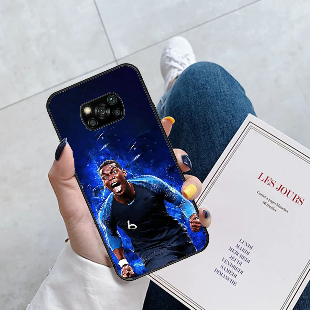 

Paul Pogba Football Phone Case Cover Hull For Xiaomi Mi A2 A3 8 9 SE 9T 10 10T Lite Pro Ultra Poco X3 black Cover Fashion Coque