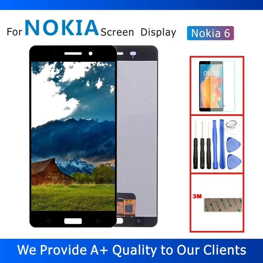 100% протестированный 5 &quotЖК-дисплей для Nokia 6 TA-1021 TA-1033 TA-1000 экран с сенсорным