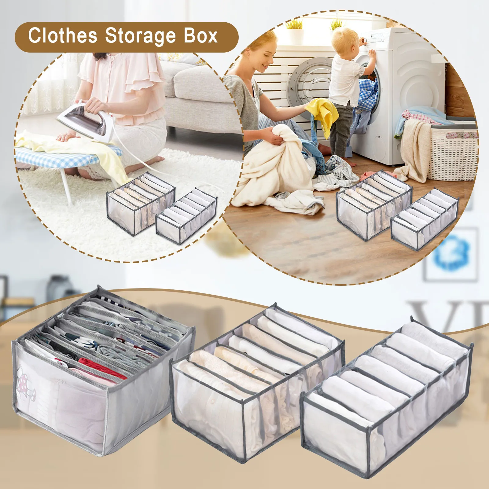 

Ящик для хранения джинсов, ящик для одежды, ящик для разделения сетки, ящик для штанов, ящик для разделения, Домашний Органайзер с возможност...