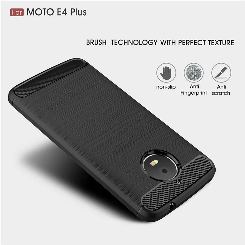 Для Moto E4 Plus чехол из углеродного волокна для MotoE4 силиконовые чехлы lenovo Motorola E 4 E4Plus