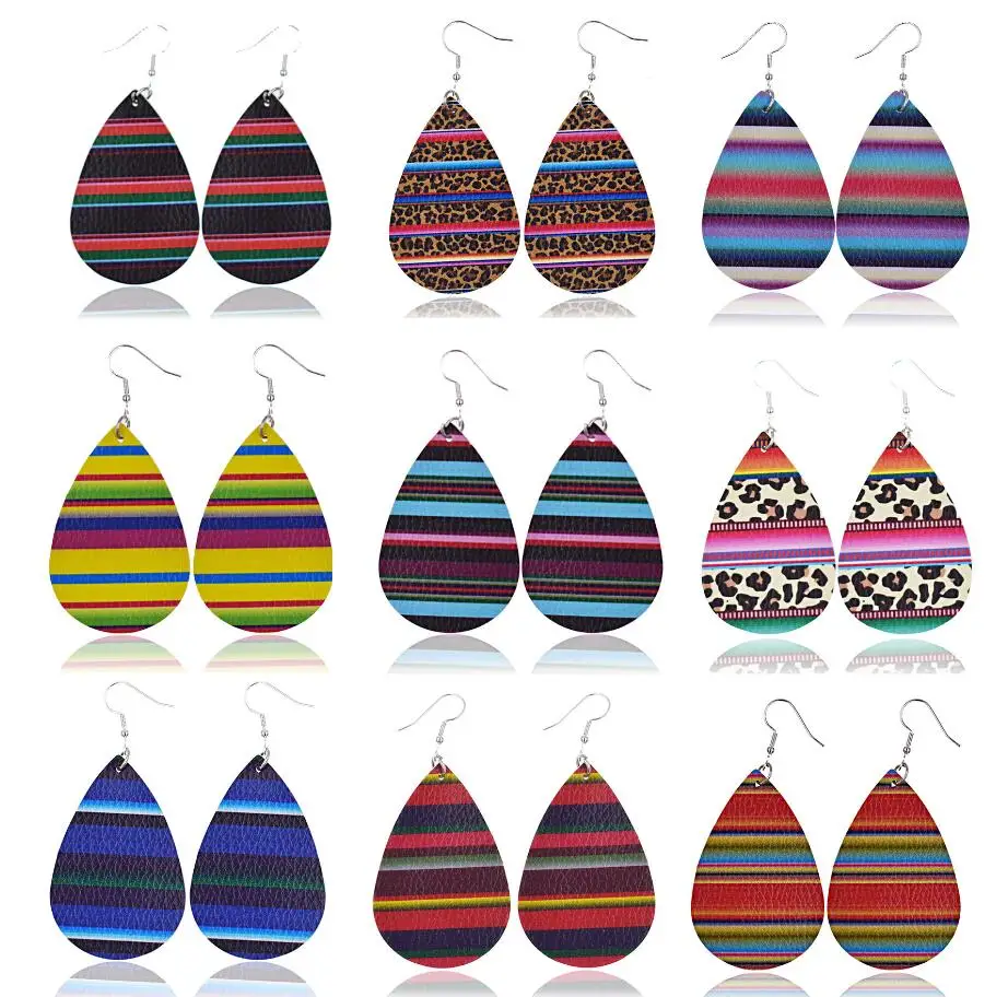 Новые многослойные плоские кожаные серьги для женщин богемные винтажные Капли