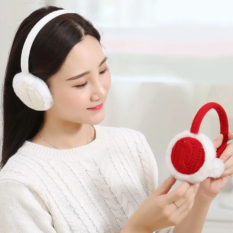Новинка вязаные крючком дамские наушники осень зима теплые Удобные однотонные