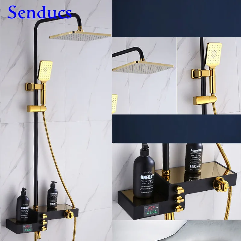 Термостатический душевой набор с латунным смесителем для душа ванной комнаты