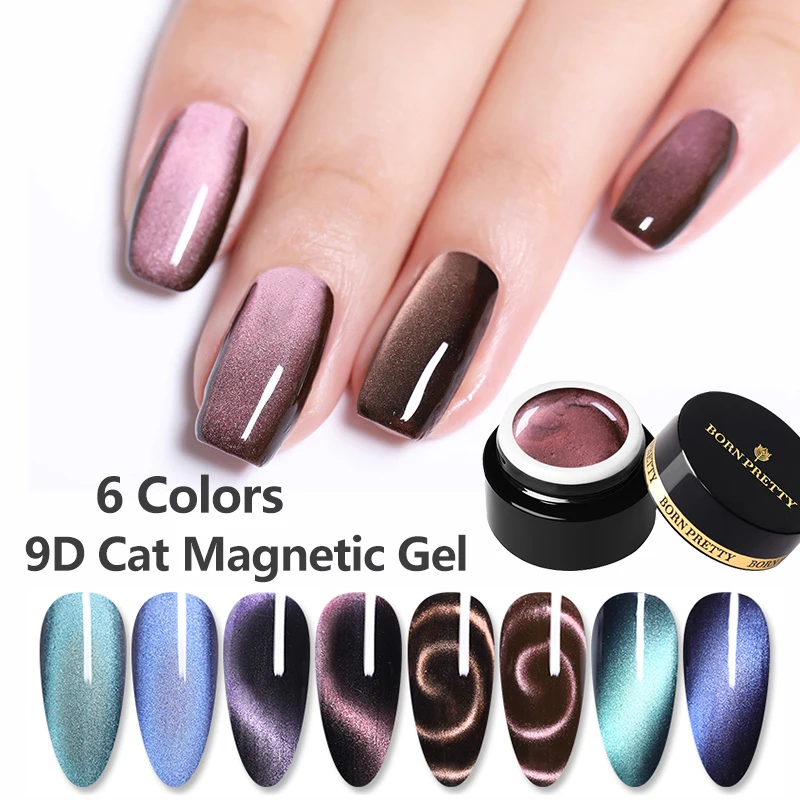 Магнитный Гель лак для ногтей BORN PRETTY 5 мл 5D с эффектом кошки отмачиваемый УФ