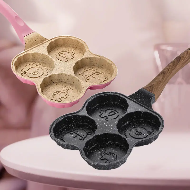 

4Hole Frying Pot Wok Pan Thickened Omelet Non-stick Egg Pancake Steak Cooking Egg Ham Pans Breakfast Maker Cookware Cast Iron