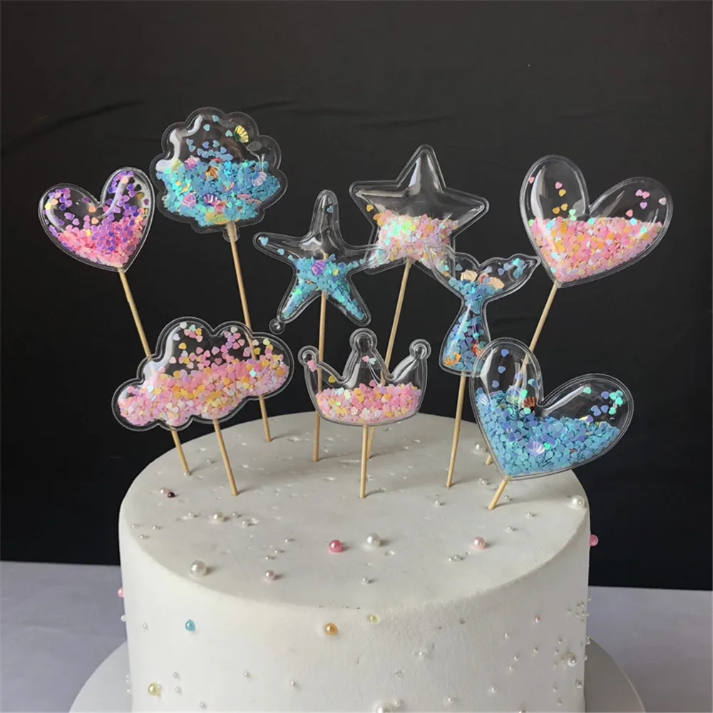 

Bling Sequins Cake Topper Glitter Cup Cake Dessert Decoration Cute Gifts Baby Shower Birthday Wedding Favor Party Decor Supplies
