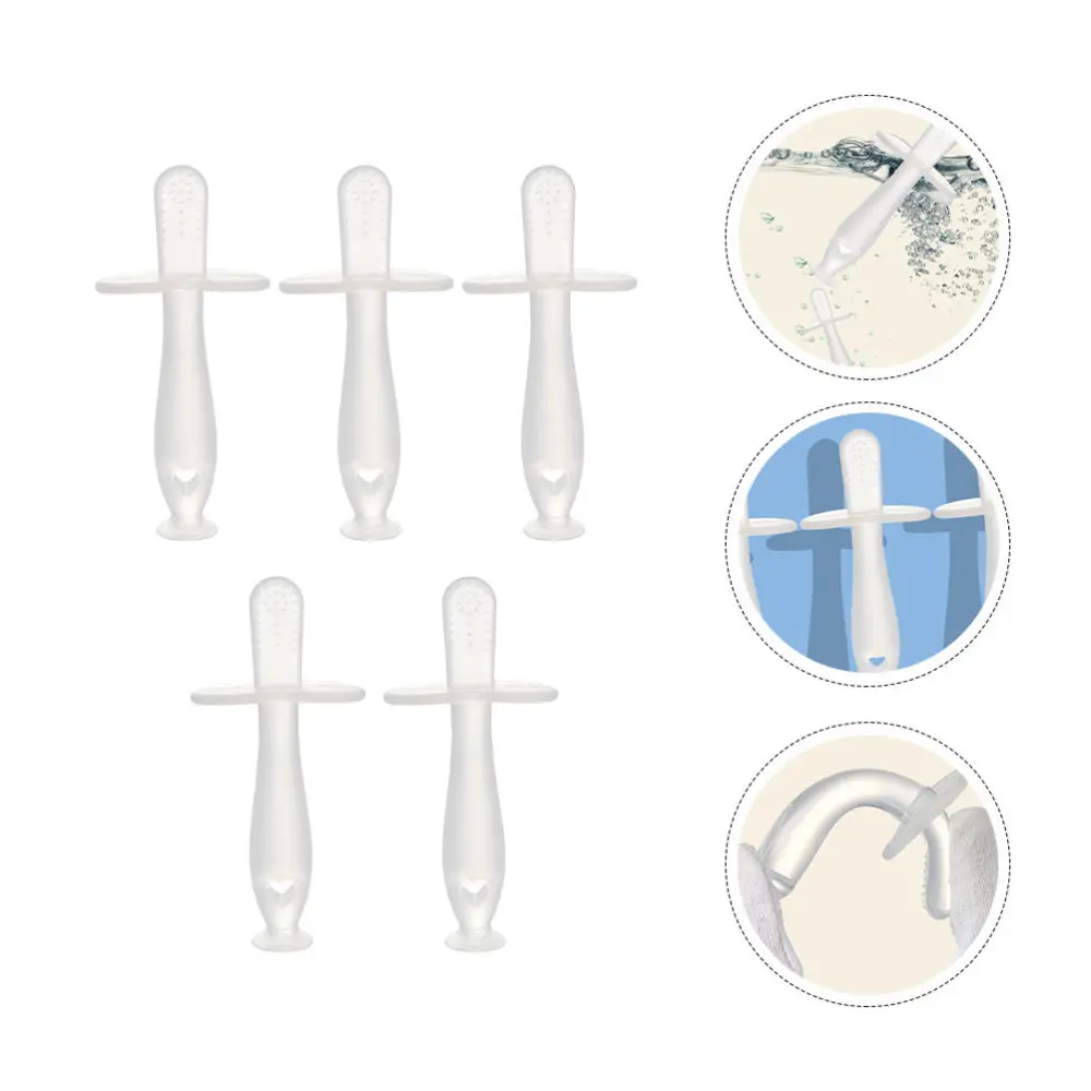

5Pcs Wear-resistant Baby Teether Durable Silicone Molar Rod Transparent