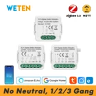 Умный выключатель Zigbee без нейтрального светового модуля, для моста Tuya eWeLink Gateway Sonoff SmartThings, домашний помощник через Zigbee2mqtt