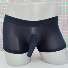 Трусы мужские нижнее белье Sissy Горячие Длинные Новые прозрачные стринги шелковые трусы