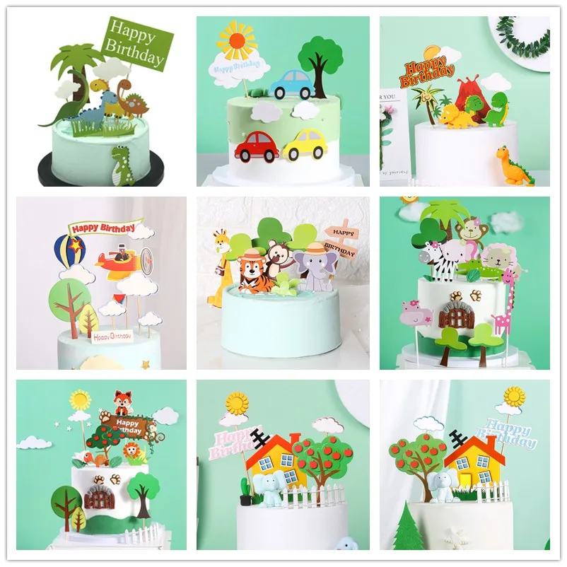 

Animal Cake Topper Theme Birthday Party Cake Decoration for Kids Series 2