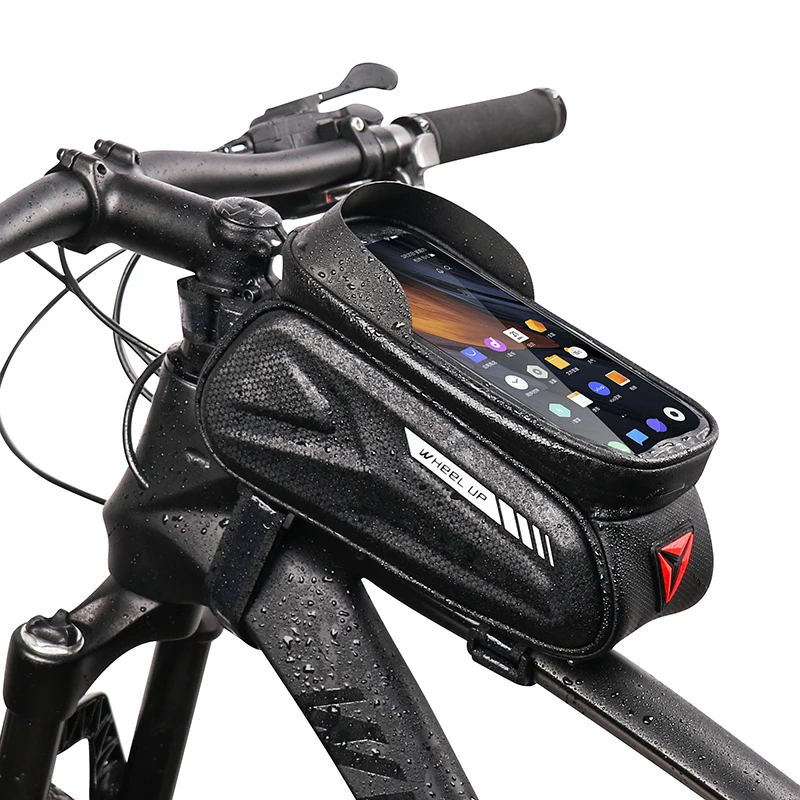 7 0 inch rainproof bicycle bag frame front top tube cycling reflective phone holder touchscreen bag mtb bike phone stand bag free global shipping