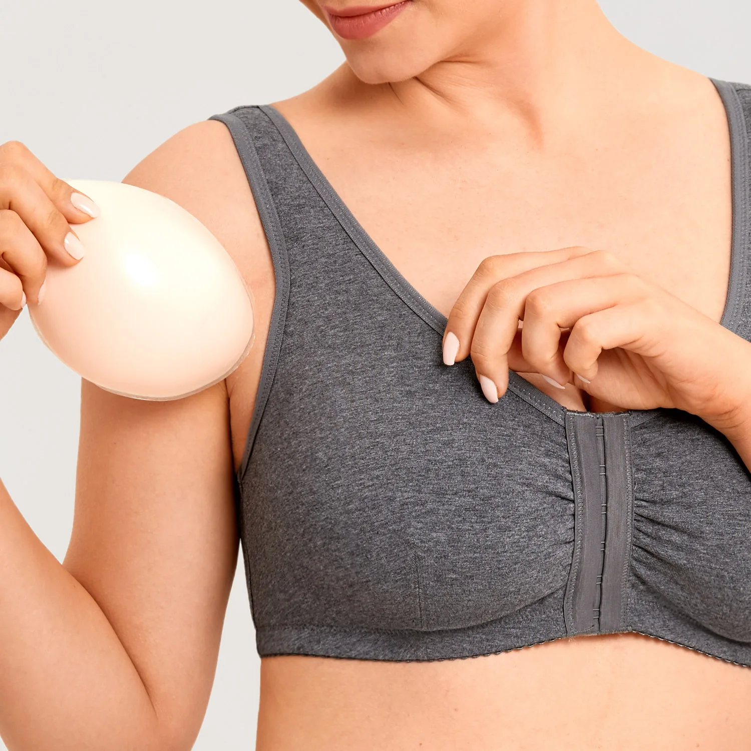Women's Comfort Racerback Front Closure Cotton Bra Post Surgery Wireless