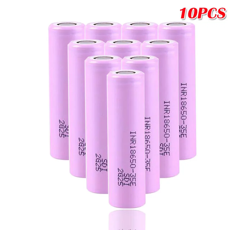 10pcs INR18650 18650 35e 3,7 v 3500mAh 13A разрядка литий-ионная аккумуляторная батарея для samsung 35E фонарик электронная сигарета - Цвет: 10pcs