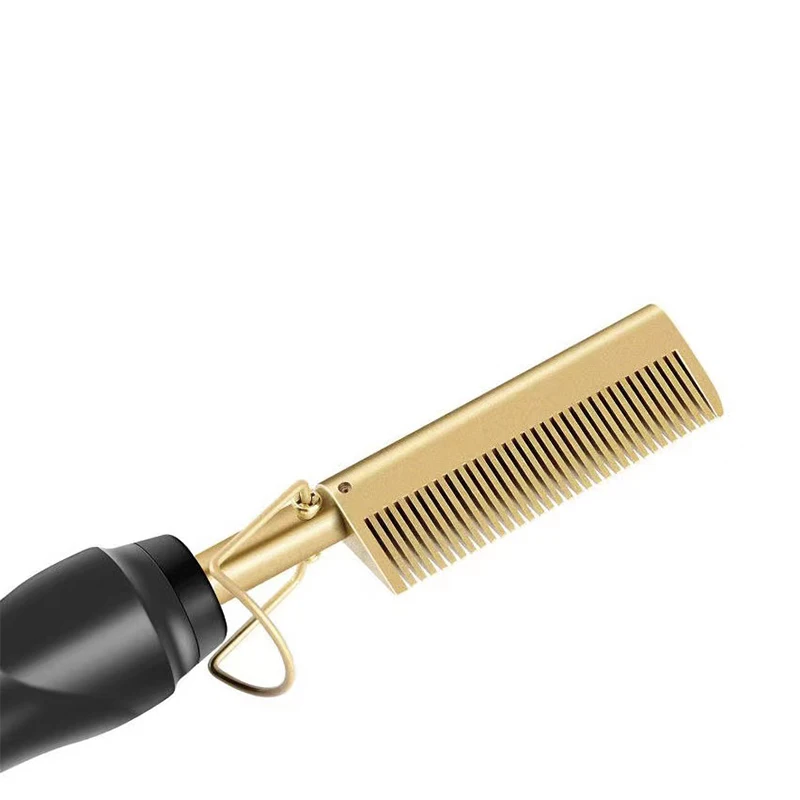 

Hot Comb,Electric Heating Comb,Ceramic Comb Security Portable Curling Iron Heated Brush,Multifunctional Copper Hair Straightener