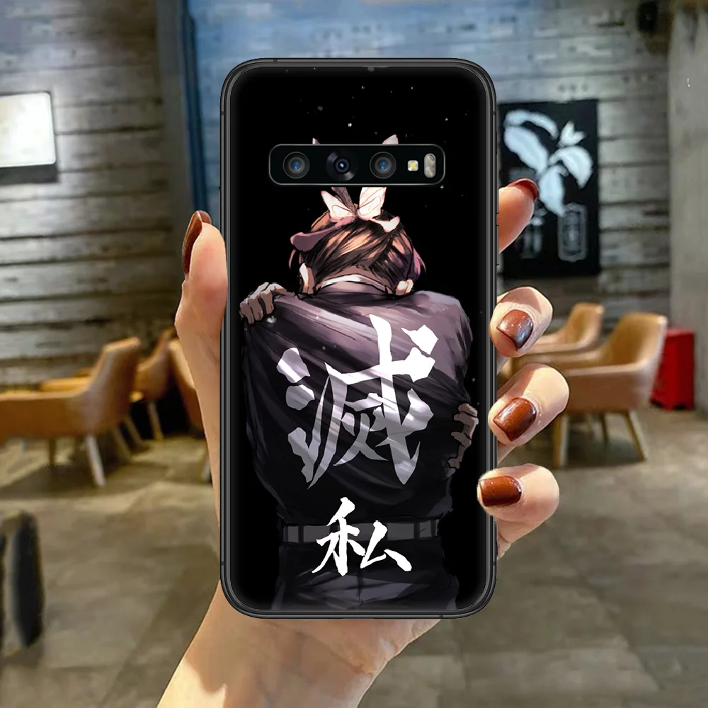 

Anime Demon Slayer Phone Case Cover For For SamSung Galaxy S Note 7 8 9 10 20 Uitra Plus E Lite Black black Funda Silicone Etui