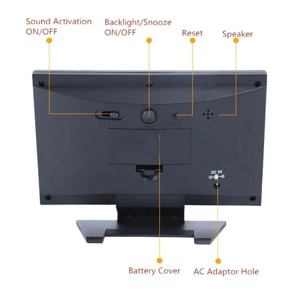 Умные цифровые часы метеостанция с будильником календарем часами функцией
