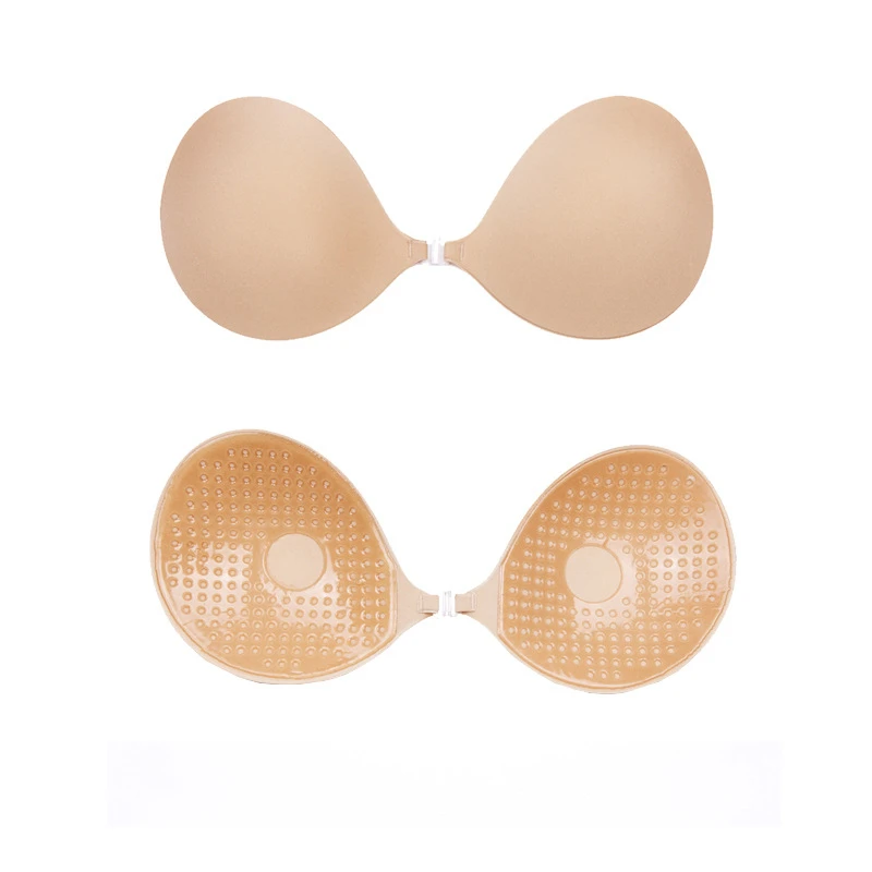 

Shoulderless Front Buckle Type Beautiful Back Invisible Breast Paste Silicone Cloth Surface Gathers Breathable Anti-drop Chest P