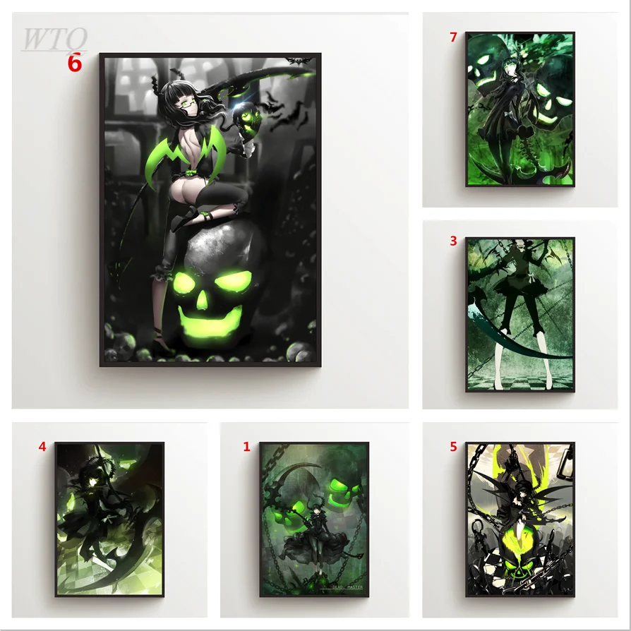 Плакаты черного цвета в стиле аниме Рок-шутер настенные постеры для декора стен