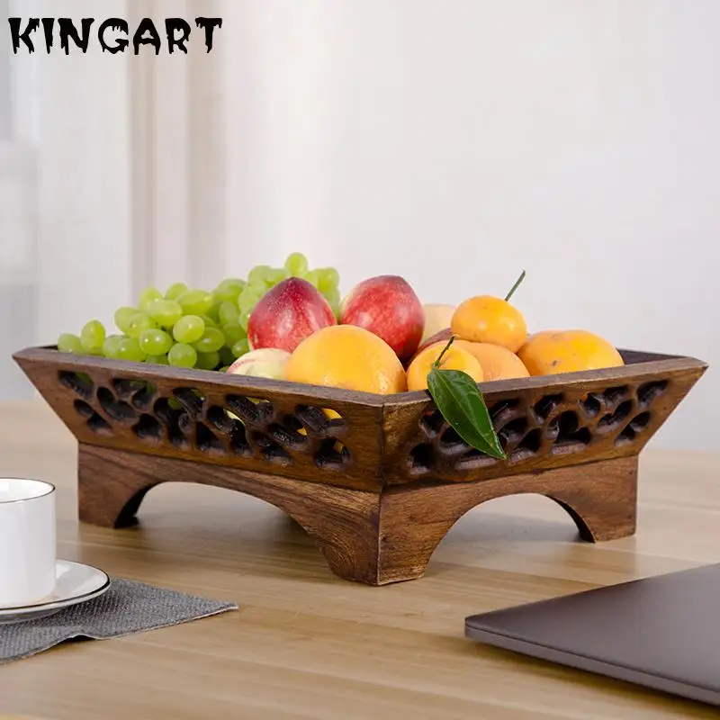 Кухонный деревянный поднос для фруктов деревянная тарелка еды настольное