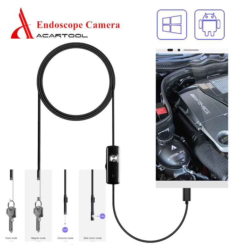Эндоскоп Гибкая камера Endoscopio USB для Android/ПК ноутбук с 6 светодиодами 5 мм/7 мм