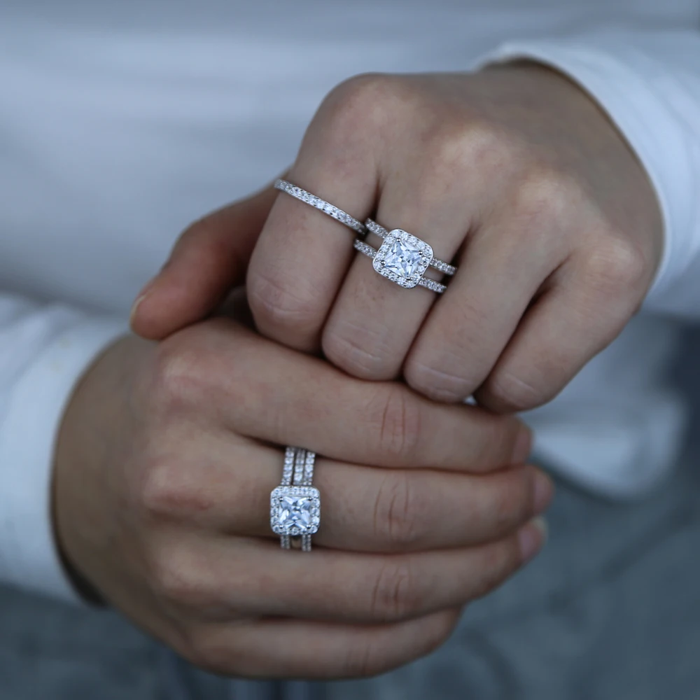 

Luxury wide band wedding rings with 5A sparking cz paved women lady 925 sterling silver fine rings for festival jewelry