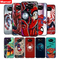 marvel avengers super hero spider man for xiaomi poco f3 f2 f1 m3 m2 c3 x3 x2 nfc pro play mix 3 a3 a2 a1 6 5 cc9lite phone case