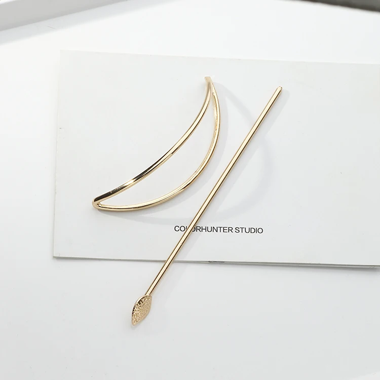 Простая заколка для волос с эллиптическим узором девочек геометрическим шпильки