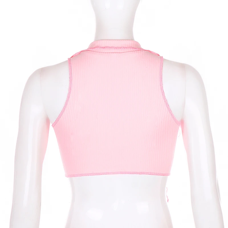 

YICIYA Summer Pink Purple V Neck Crop Tops Tees Ladies Streetwear Fashion Tees Vest Ribbed Sleeveless Sexy Tank Top Women
