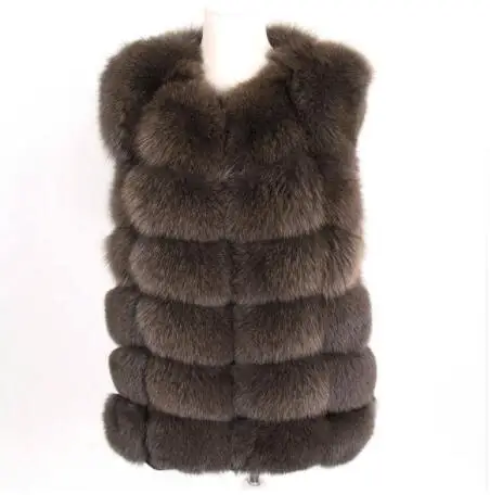 short vest 12 Женская мода осенний зимний стиль настоящая лисица пальто жилет тонкий круглый вырез зимний женский натуральный мех куртка пальто жилет - Цвет: short vest 12