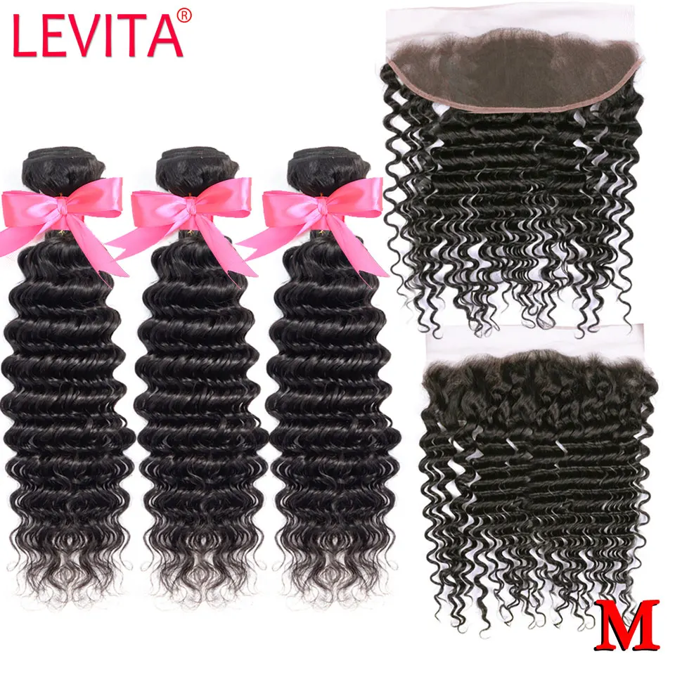 Глубокая волна пряди с фронтальной человеческие волосы фронтальная бразильские