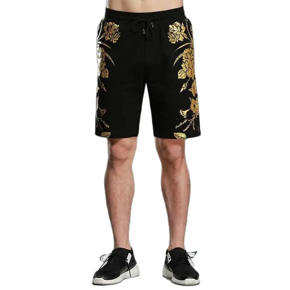 Шорты мужские хлопковые с цветочным принтом повседневные Прямые спортивные