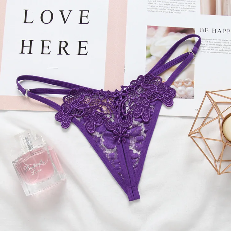 

Gobetter Sexy Panties for Women Lace G-string Low Waist Briefs Fashion Transparent T-back Underwear Underpants Female Briefs