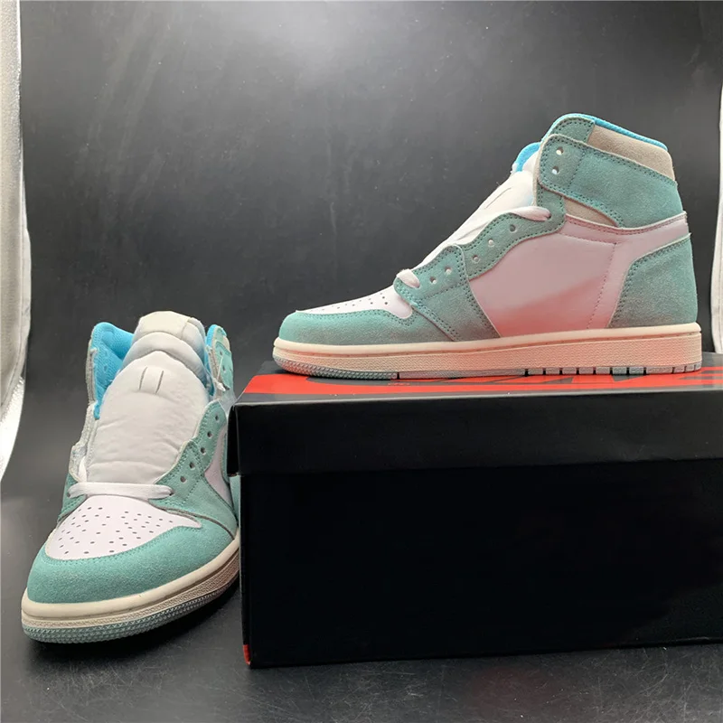 

Cheap turbo green 1s TOP Factory Version 1 designer Basketball Shoes mens trainers New 2019 Genuine Leather Sneakers with Box