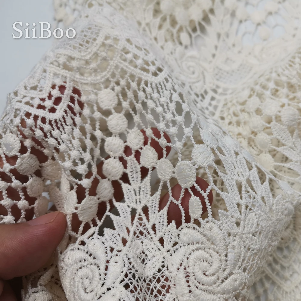 Романтическая Парижская мода белый красивый цветок вышивка гипюр кружевная