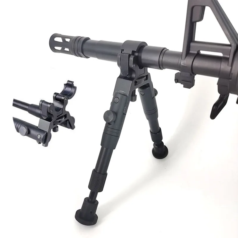 

Retractable Tactical Tripod Lightweight Adjustable 20mm Barrel Clamp-On Mount Rifle Bipod Rubber Feet