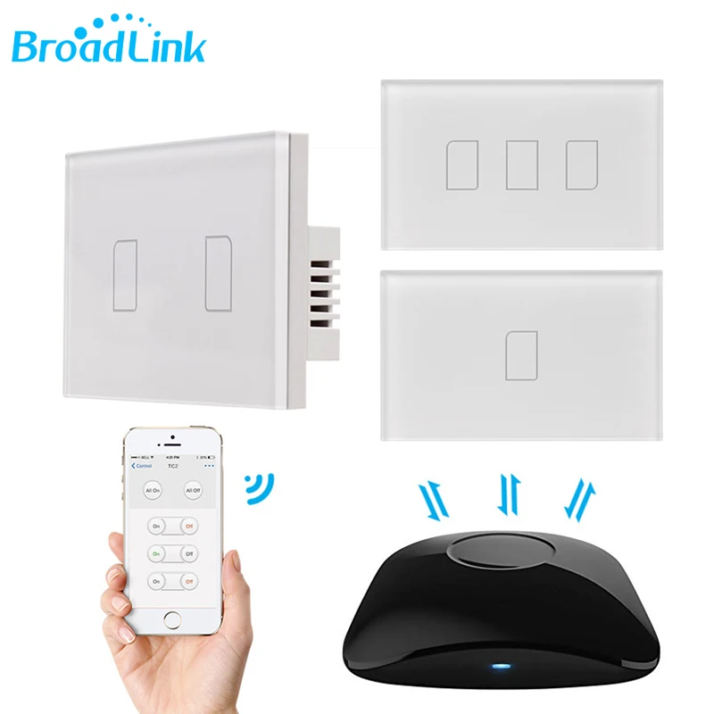 Broadlink TC2 стандарт США AU 1 2 3 банды led Сенсорная панель Переключатель беспроводной