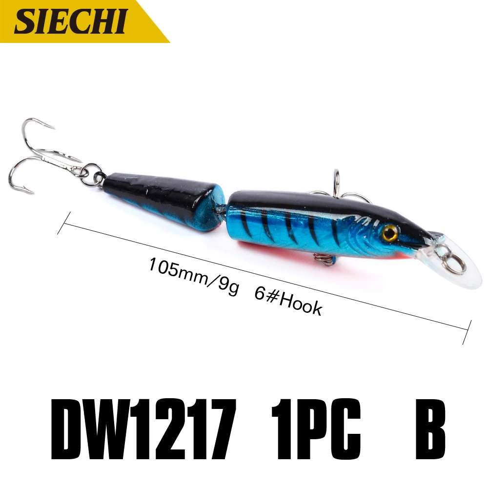 

1 Piece 10.5cm 9.3g Jointed Fishing Lures 6# hooks fishing tackle minnow wobbler fish bait artificial lure