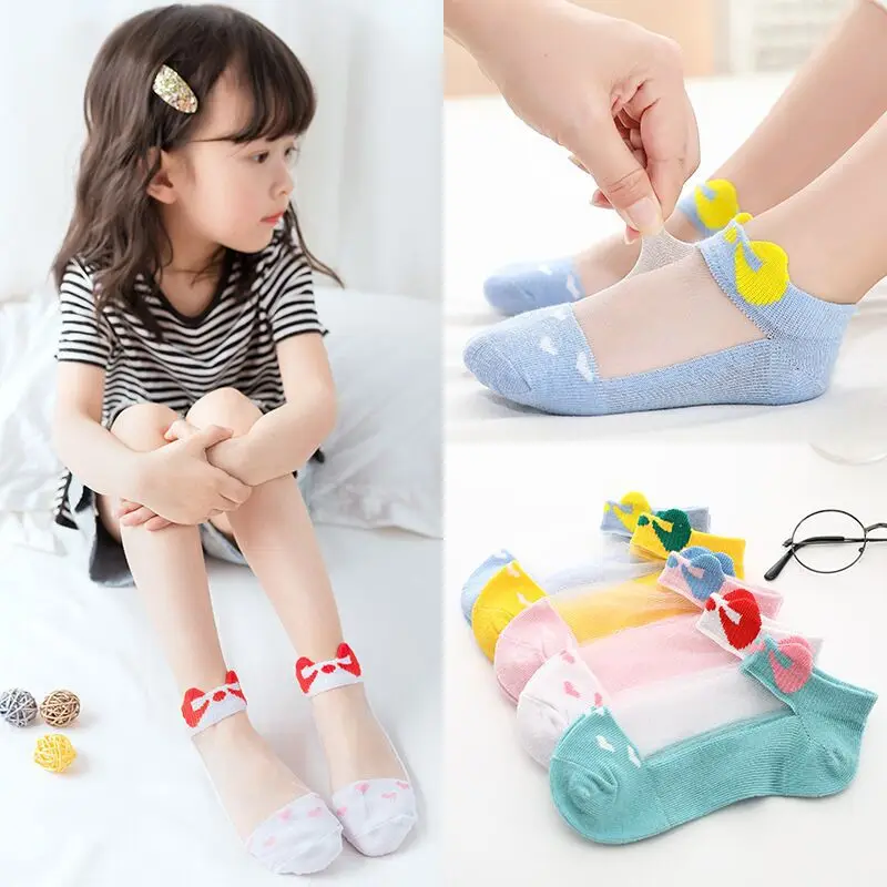 

2021 New Children's Summer Mesh Socks Men and Women Ultra-thin Baby Socks 0-3 Years Old Short Baby Combed Cotton Socks