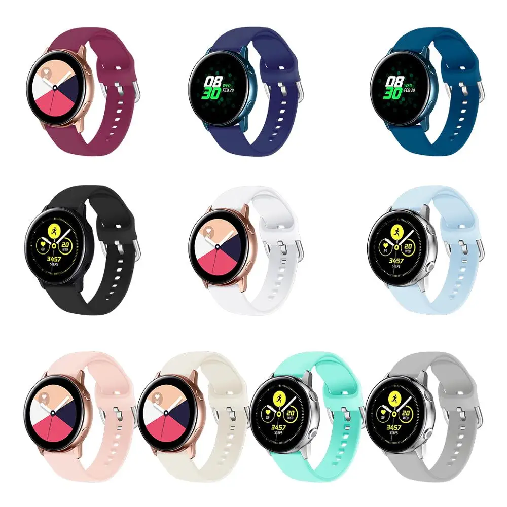 Ремешок силиконовый для Samsung Galaxy Watch Active сменный спортивный браслет 40 мм R500 2 44 R830 SM