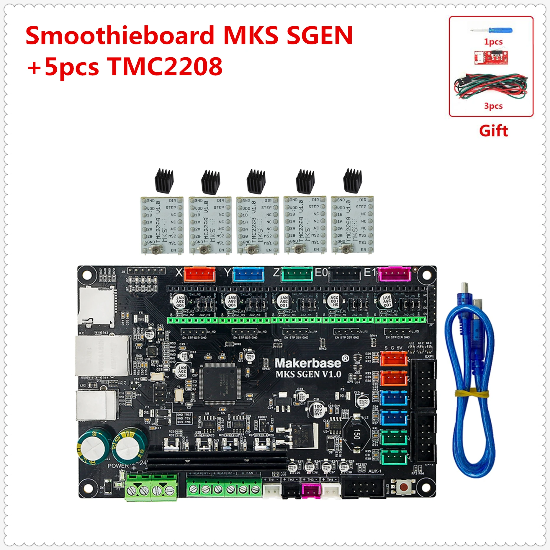 3d принтер Запасные доска MKS сгэн Smoothieboard поддержка TMC2208 TMC2100 LV8729 DRV8825 A4988 tb6600 lv8727
