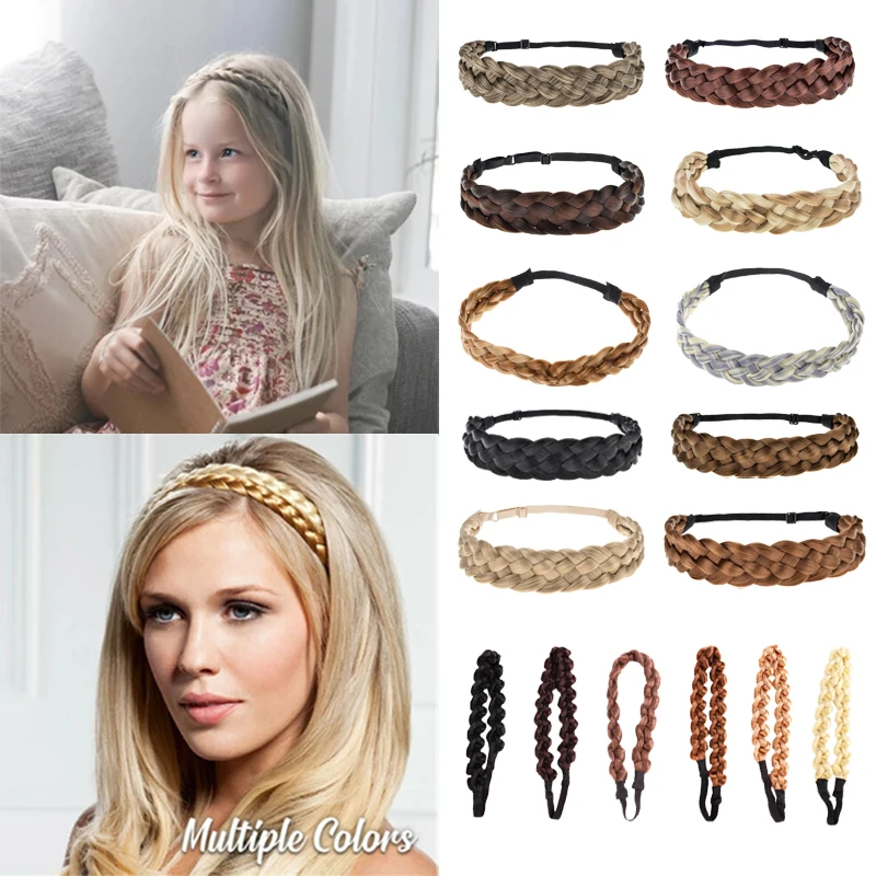 

Fashion Synthetic Wig Twist Hair Bands Fashion Braids Hair Accessories Women Bohemian Plait Elastic Headband Stretch Bandana