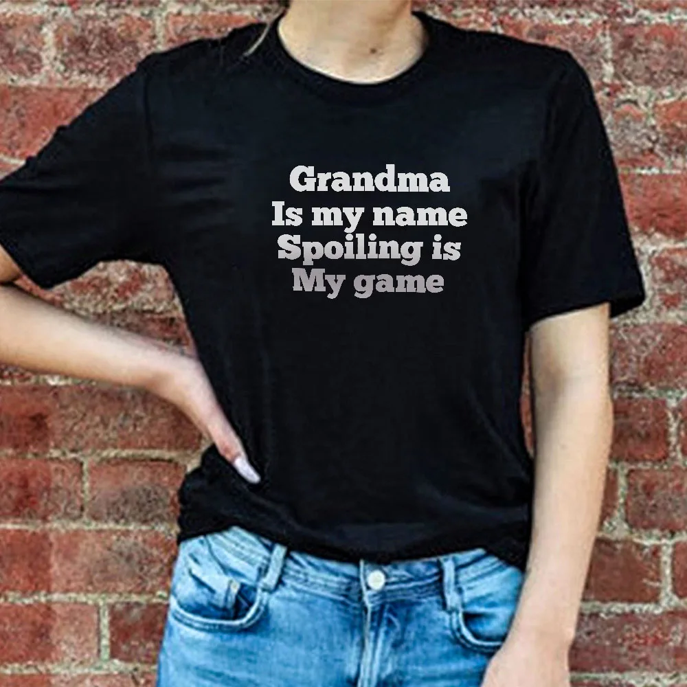 QIM Для женщин футболка летние футболки подарок для лучшая бабушка 100% хлопковые с