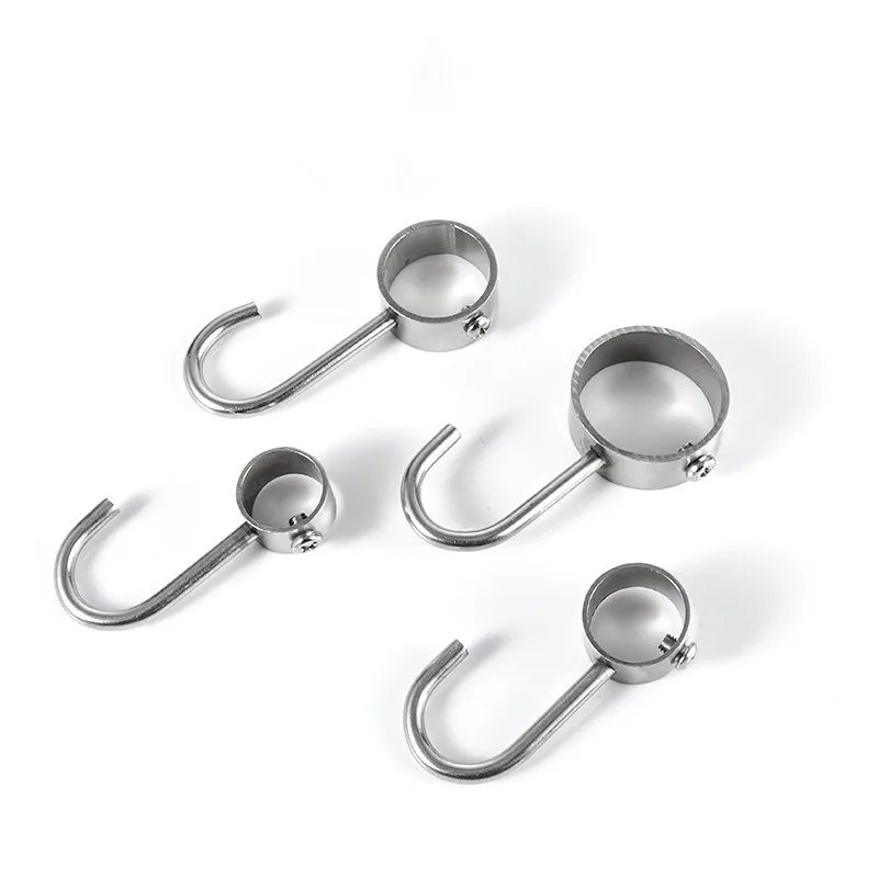 

2pc Stainless Steel Round Tube Hooks Clothes Hanger Balcony Hanging Shower Towel Rack for Wardrobe Bathroom Kitchen Accessories