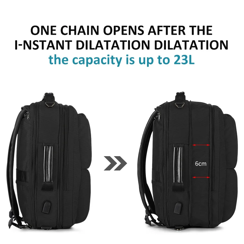 Tigernu новинка 2020 Расширяемый Рюкзак большой вместимости мужской Противоугонный 15