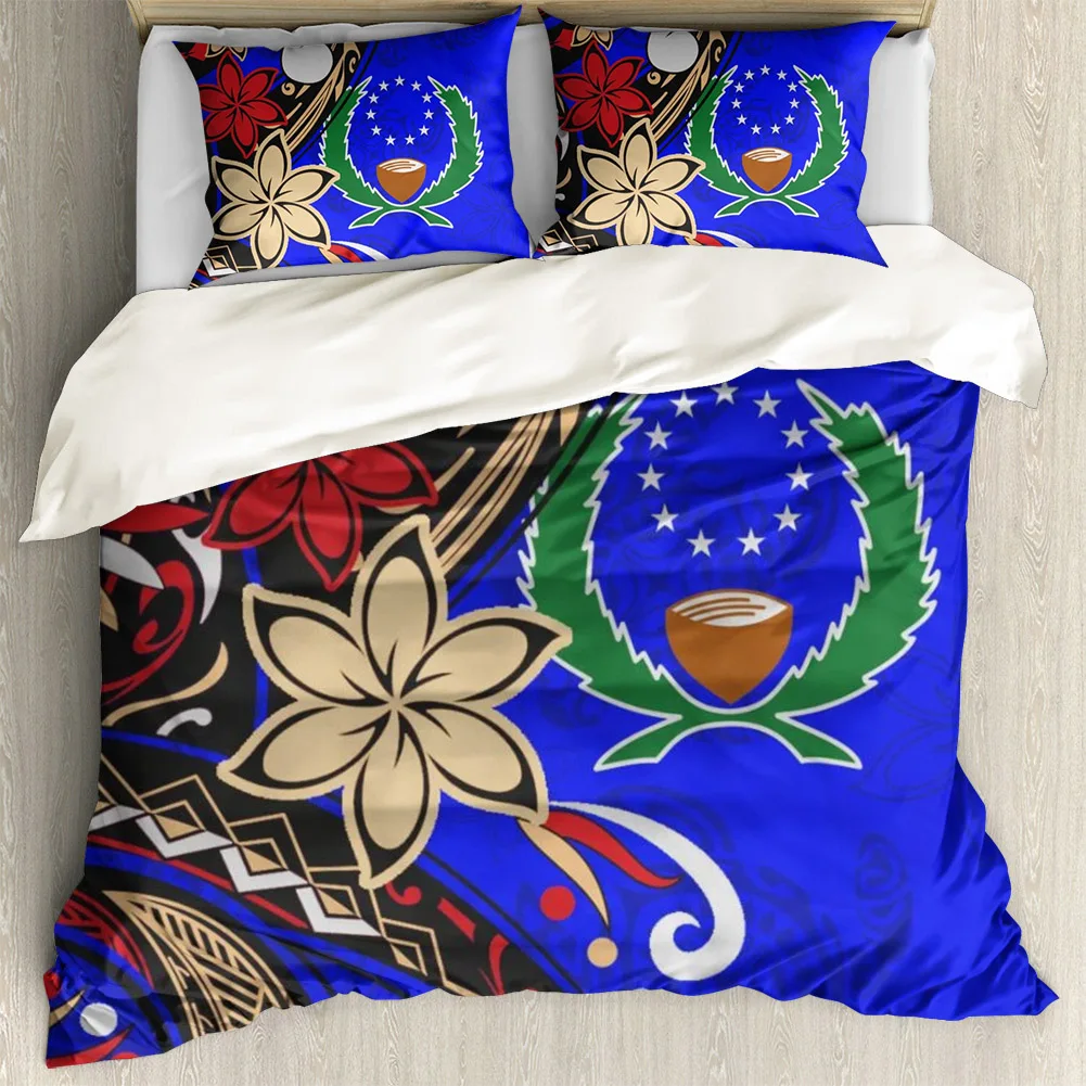

Home Textile Duvet Cover Set Pohnpei Floral Print Bed Linen Bed Sheet 2 Pcs Pillow Case Bedspread Set Polynesian Style