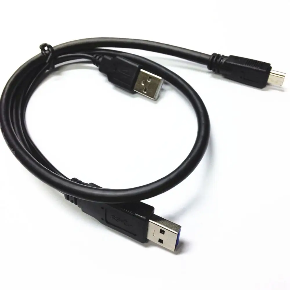 2 в 1 USB2.0 Тип A штекер мини 5P Мужской кабель + USB3.0 мужчин и P2ower Y сплиттер для HDD MP3 MP4