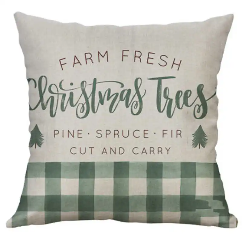 Рождественские наволочки 45*45 наволочка красный грузовик хлопковая льняная