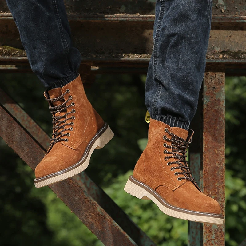 Winter Genuine leather plush sneakers men hiking shoes outdoor warm man boots sport retro fashion Martin 2019 |