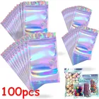 100 шт., голографическая лазерная сумка на молнии