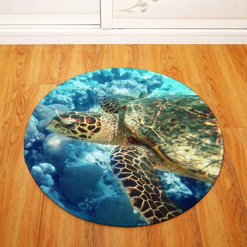Морская черепаха искусственный круглый ковер для гостиной компьютерное кресло